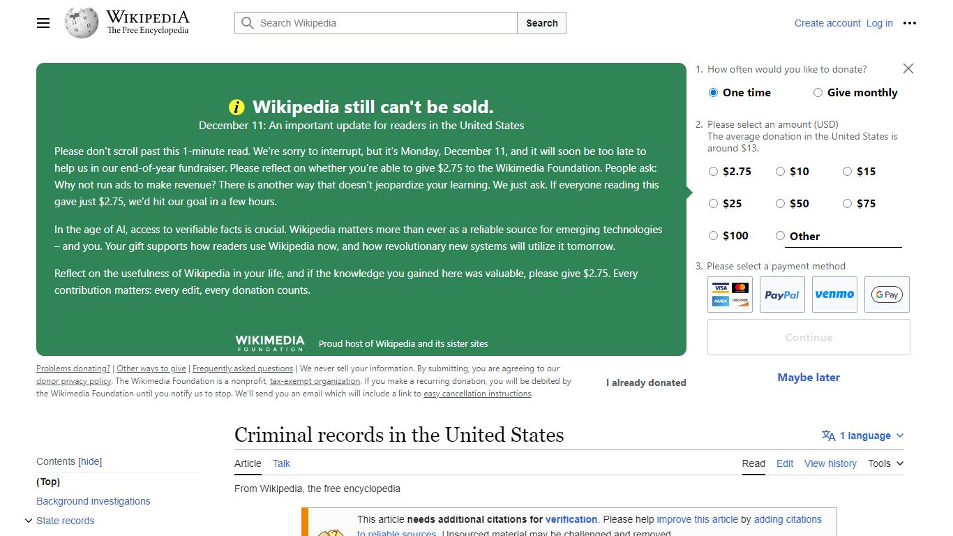 Criminal records in the United States - Wikipedia